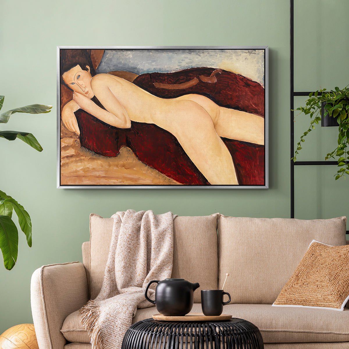 Reclining Nude from the Back (Nu couché de dos), c. 1917 - Floater Framed Canvas Print