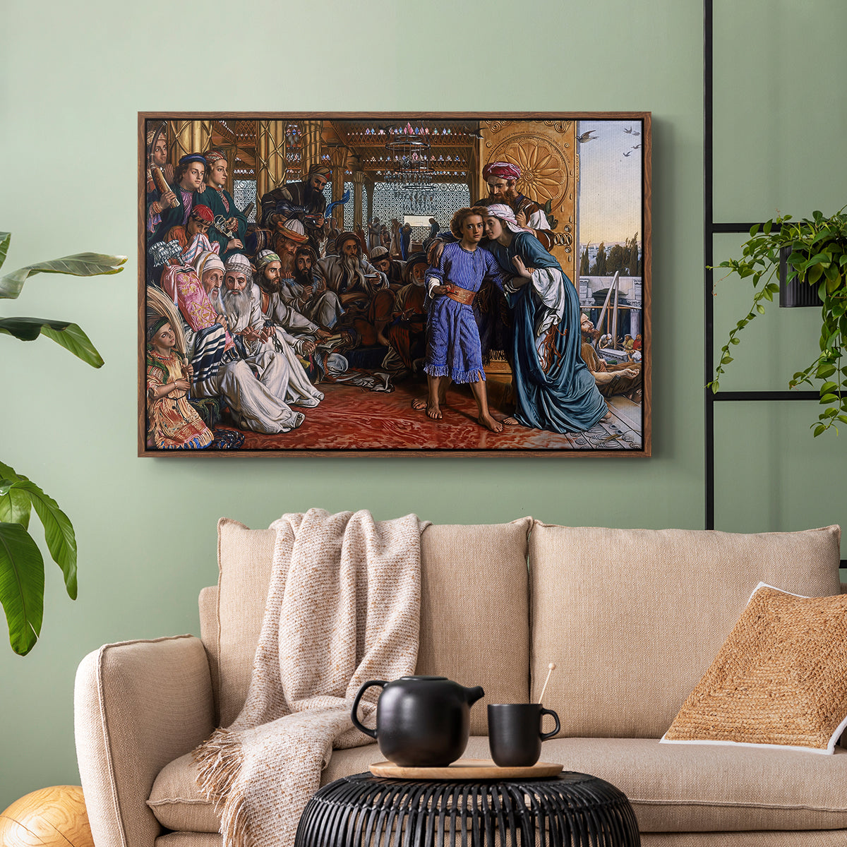 The Finding of the Saviour in the Temple, 1854-1860 - Floater Framed Canvas Print