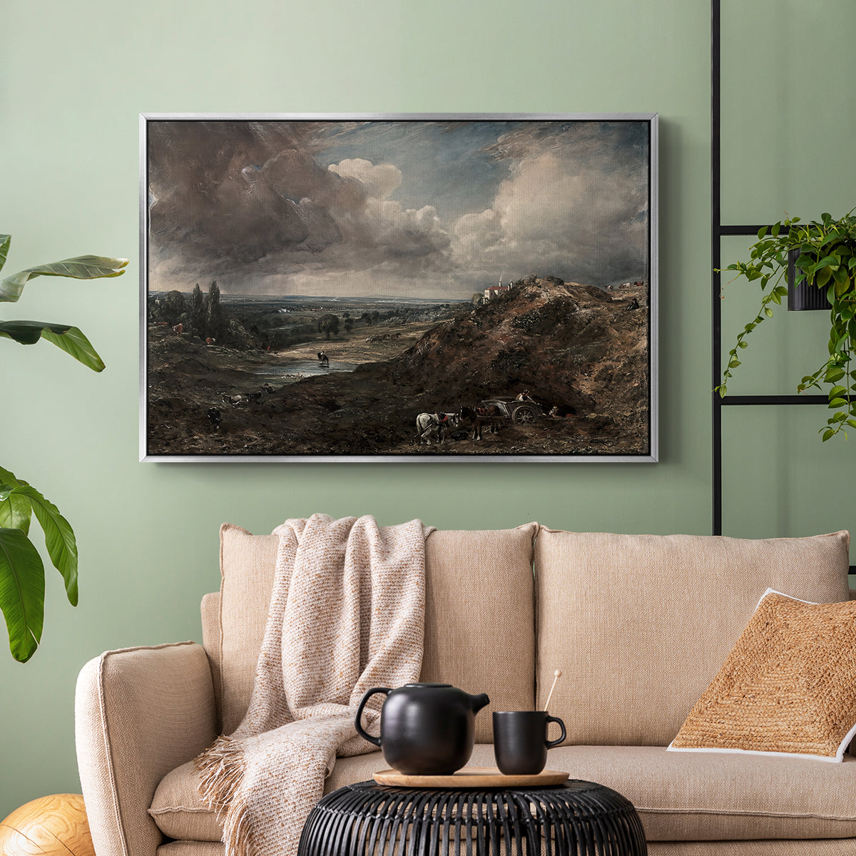 Branch Hill Pond, Hampstead Heath, c. 1828 - Floater Framed Canvas Print
