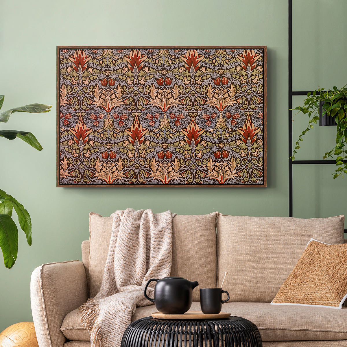 Snakeshead - Red/Cumin, c. 1876 - Floater Framed Canvas Print