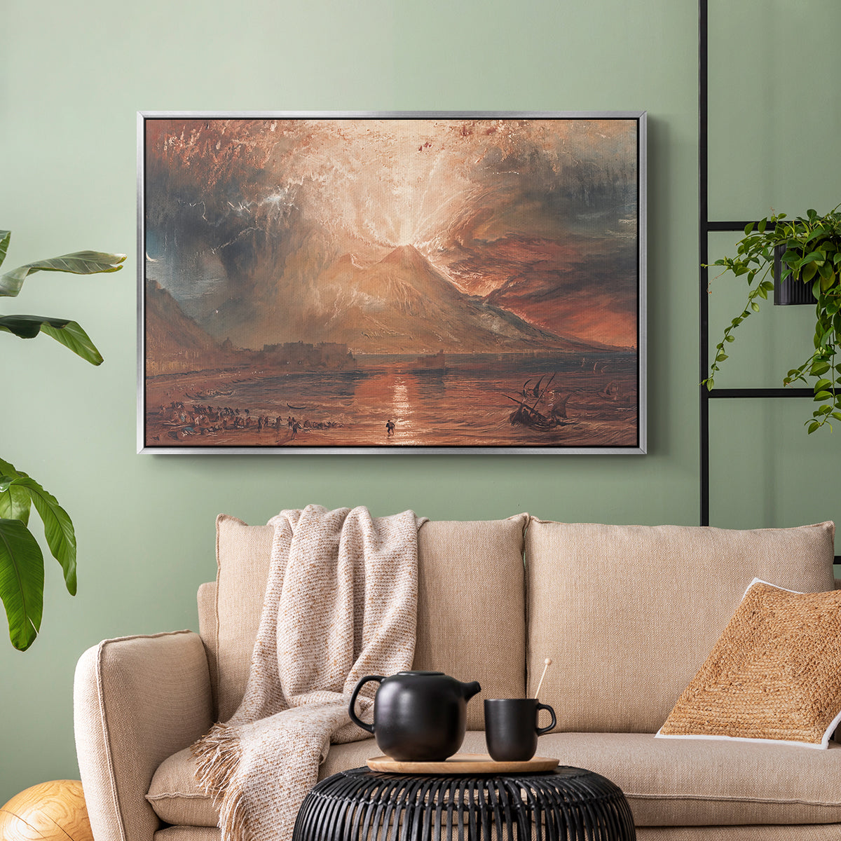 Vesuvius in Eruption, c. 1817 - Floater Framed Canvas Print