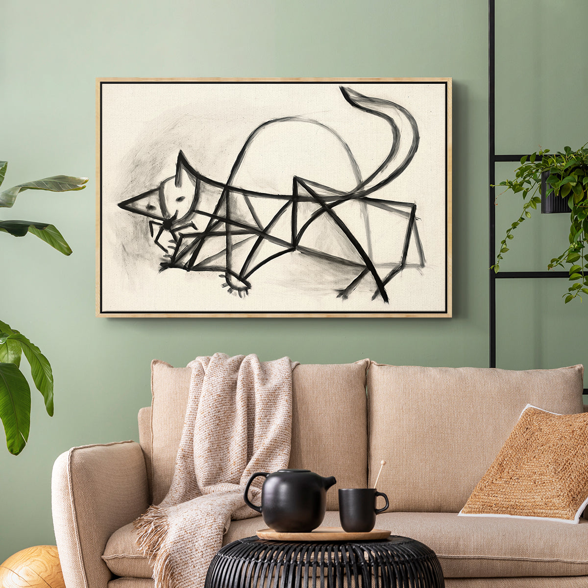 Study of a Cat (Étude de chat), 1946 - Floater Framed Canvas Print
