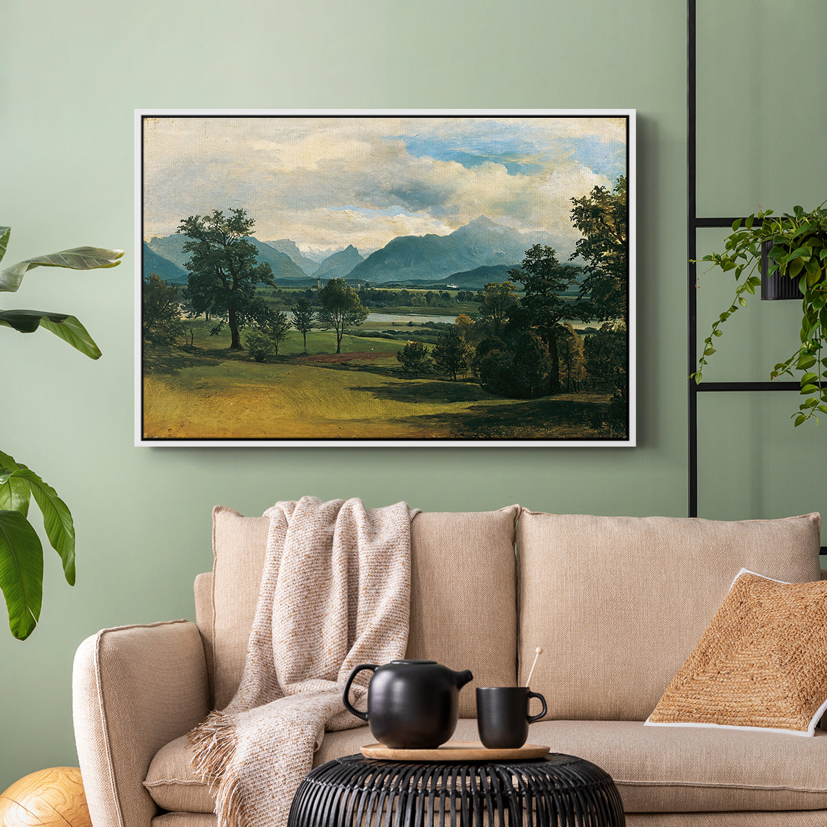 View of Liefering, 1830 - Floater Framed Canvas Print