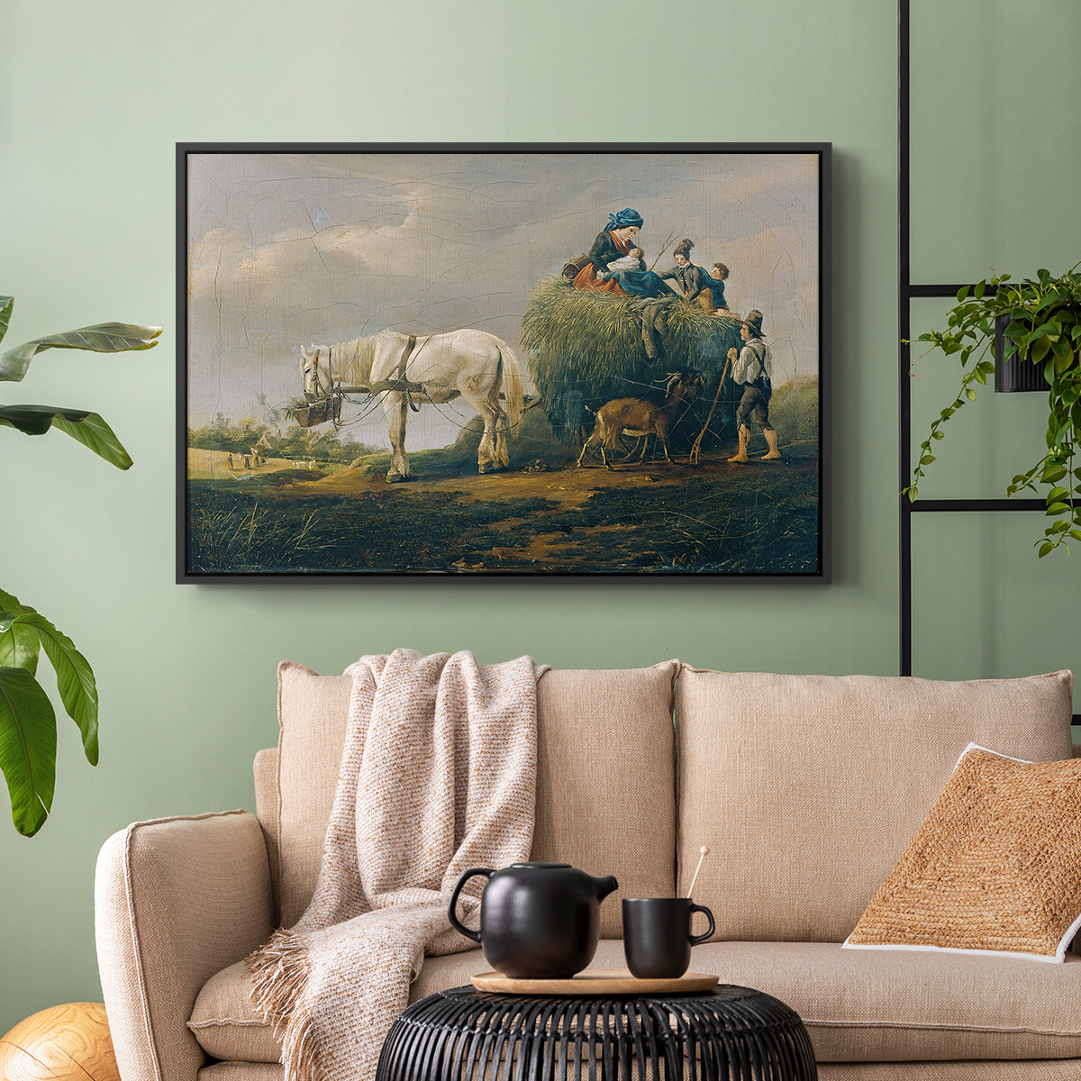 The Hay Wagon (Der Heuwagen), 1824 - Floater Framed Canvas Print