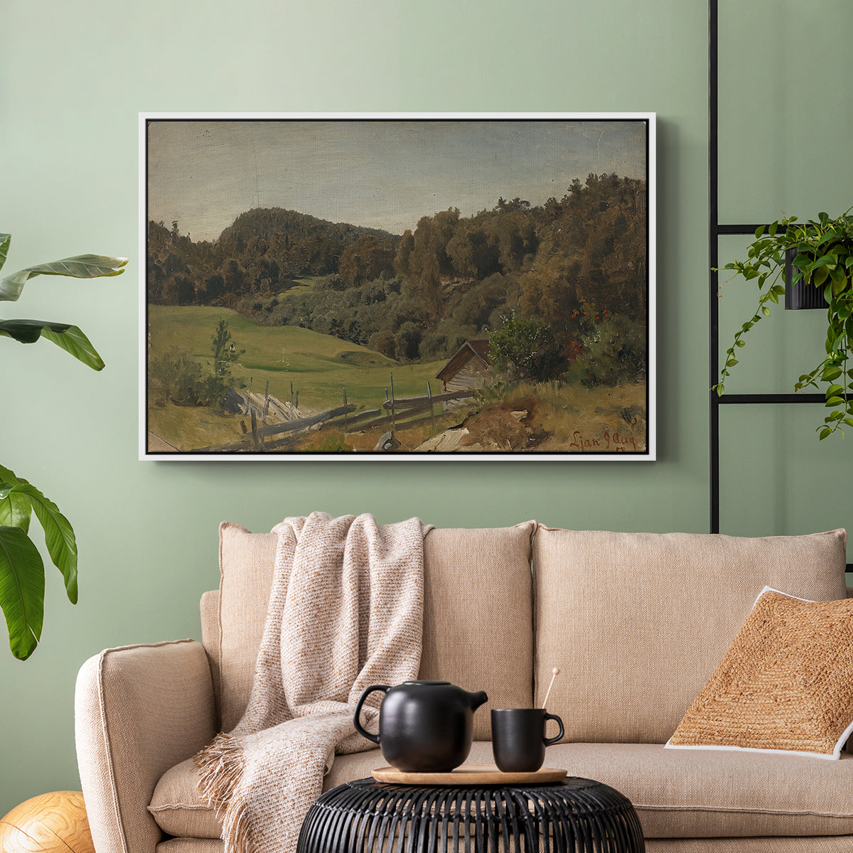 Landscape at Ljan, 1858 - Floater Framed Canvas Print