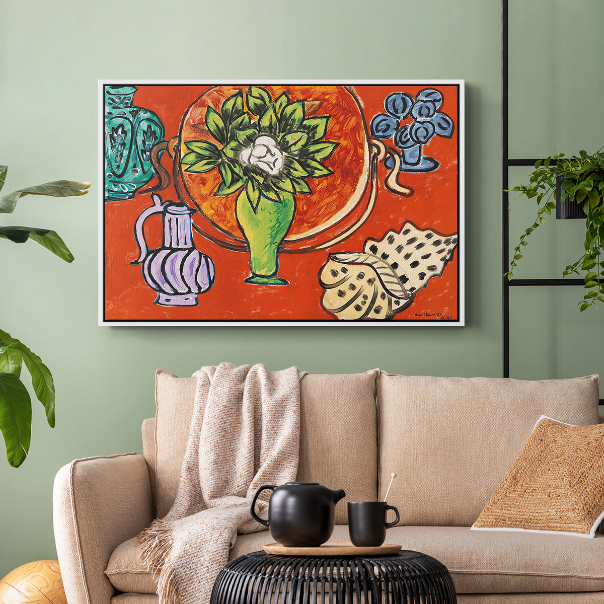 Still Life with a Magnolia (Nature morte au magnolia), 1941 - Floater Framed Canvas Print