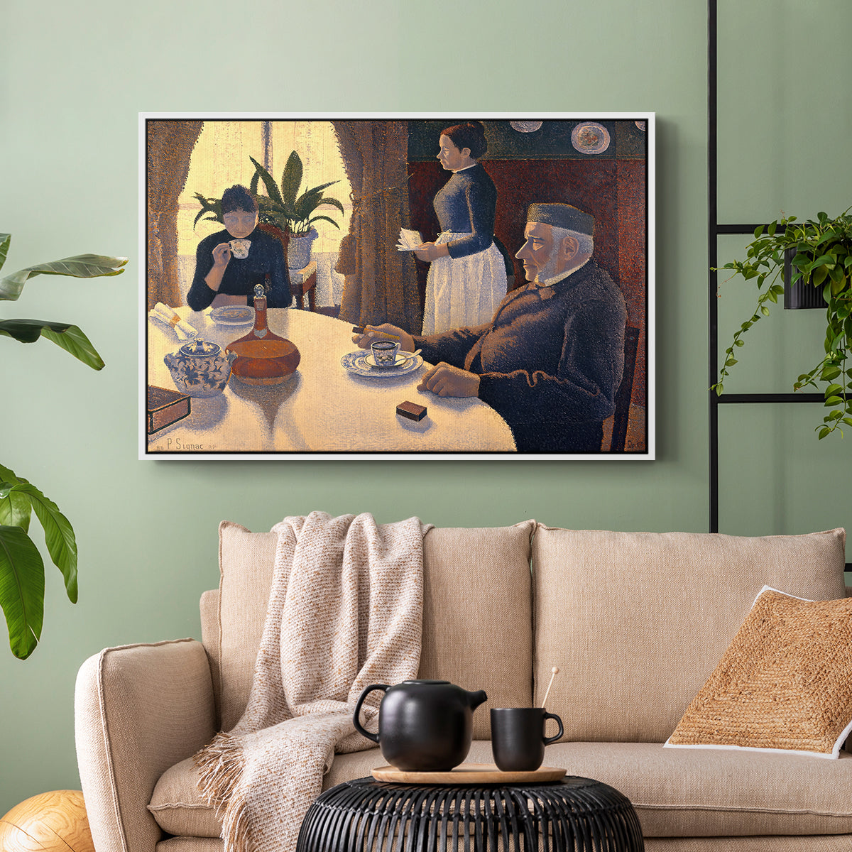 The Dining Room (Breakfast), 1886-1887 - Floater Framed Canvas Print