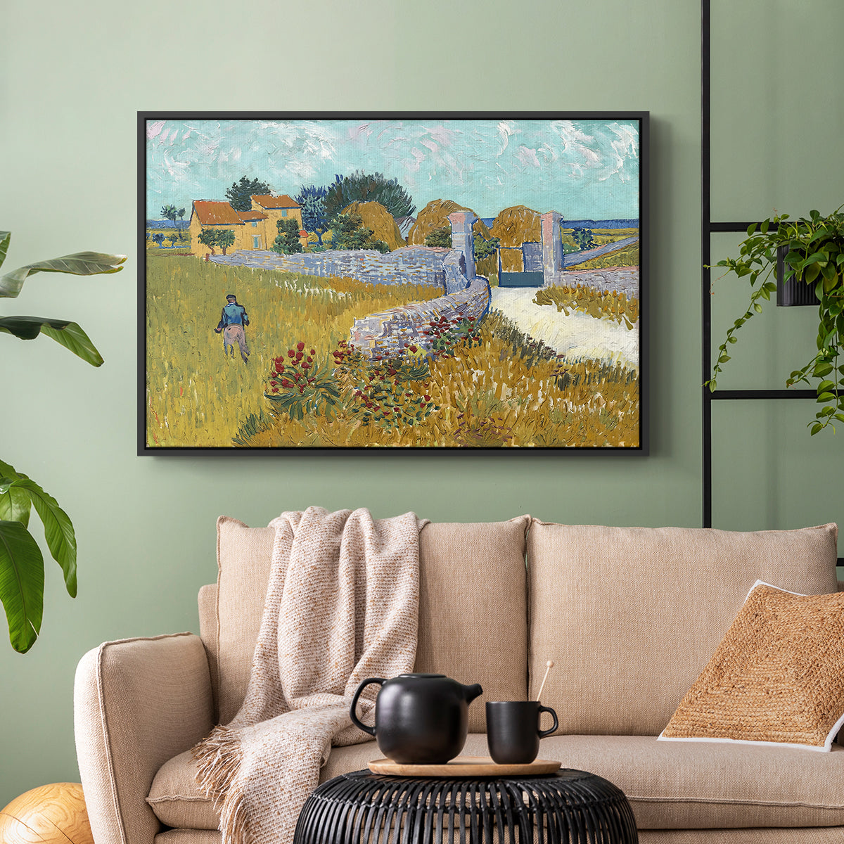 Farmhouse in Provence, 1888 - Floater Framed Canvas Print
