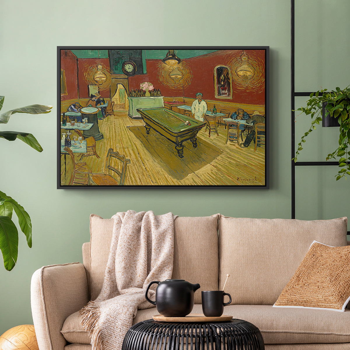 The Night Café, 1888 - Floater Framed Canvas Print