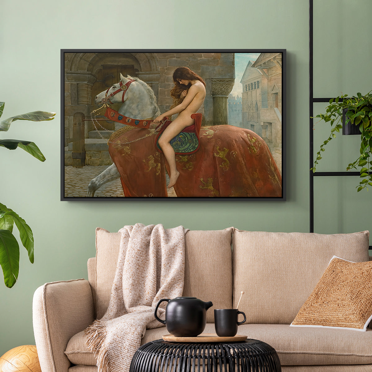 Lady Godiva, 1898 - Floater Framed Canvas Print