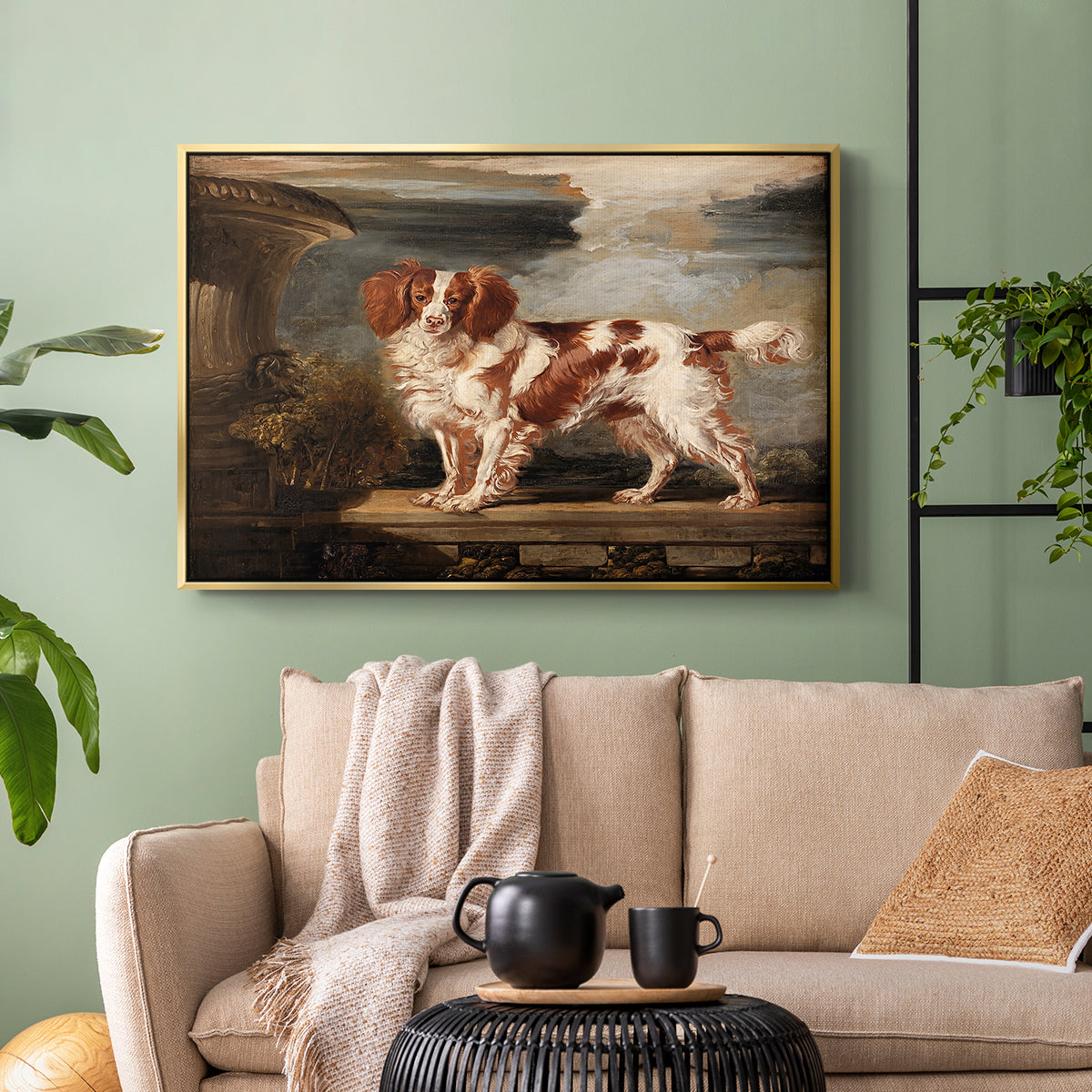 Portrait of Dash, a Favourite Spaniel, Property of Lady Frances Vane-Tempest, 1819 - Floater Framed Canvas Print
