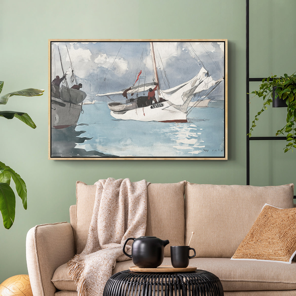 Fishing Boats, Key West, 1903 - Floater Framed Canvas Print