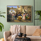 Romans Gathered for Merriment at an Osteria, 1839 - Floater Framed Canvas Print