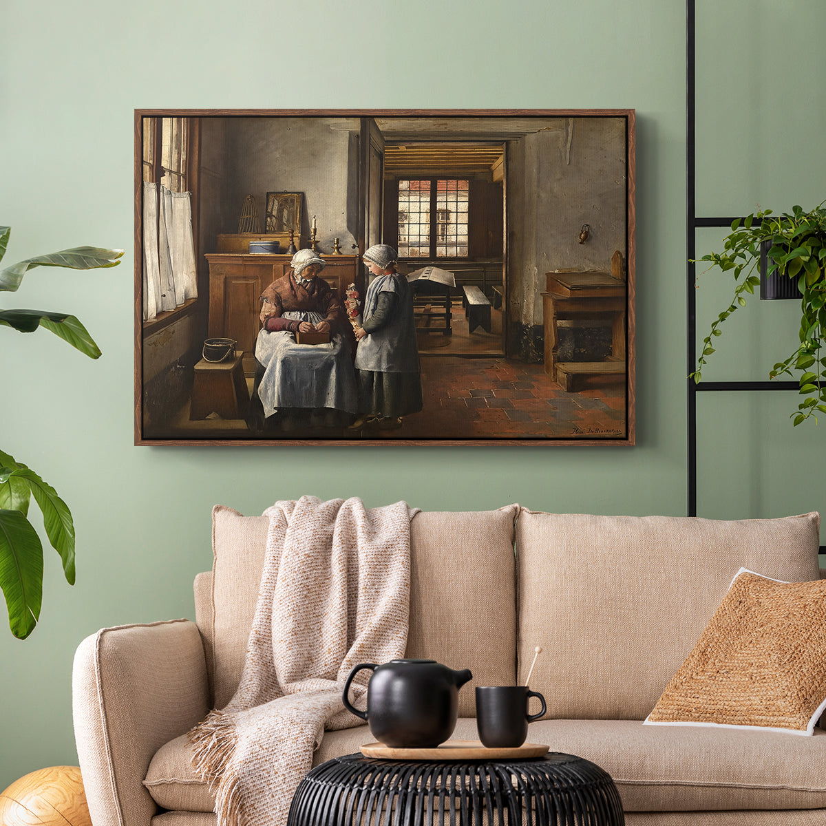 Grandmother's Feast, 1873 - Floater Framed Canvas Print