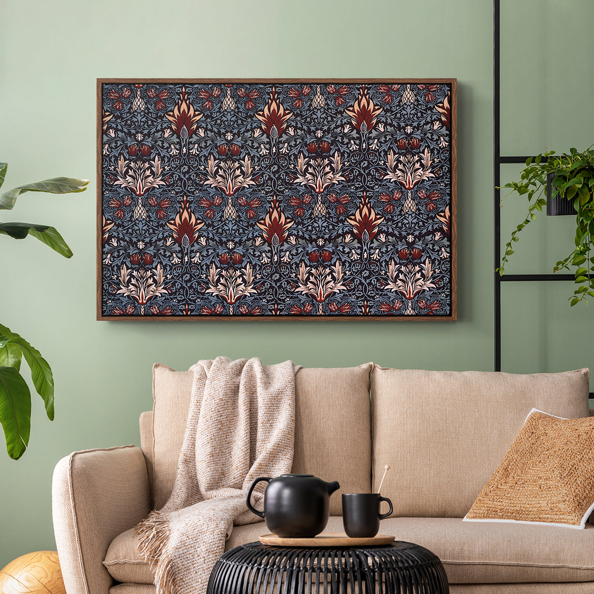 Snakeshead (Printed Textile), c. 1876 - Floater Framed Canvas Print