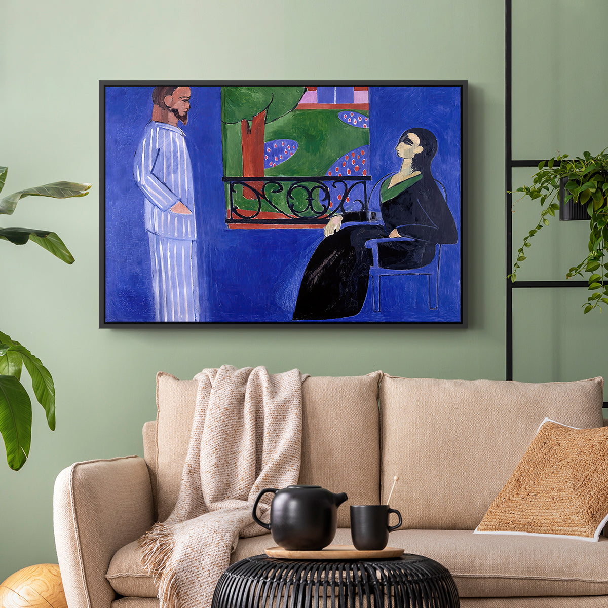 The Conversation, c. 1908-1912 - Floater Framed Canvas Print