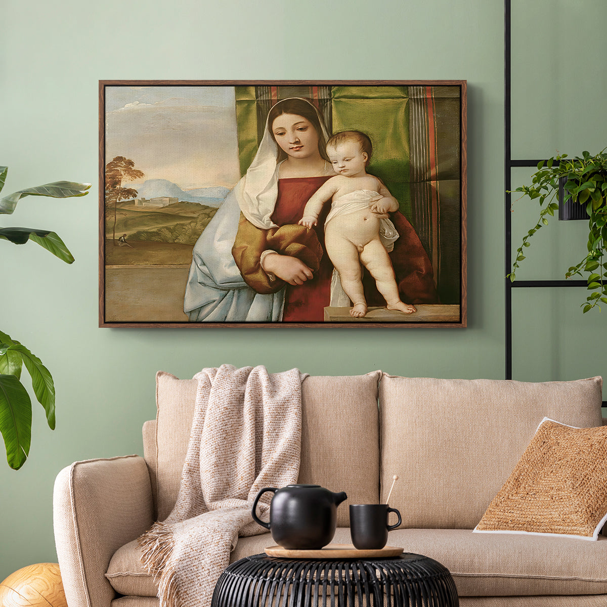 The Gypsy Madonna (La Zingarella), c. 1510-1511 - Floater Framed Canvas Print