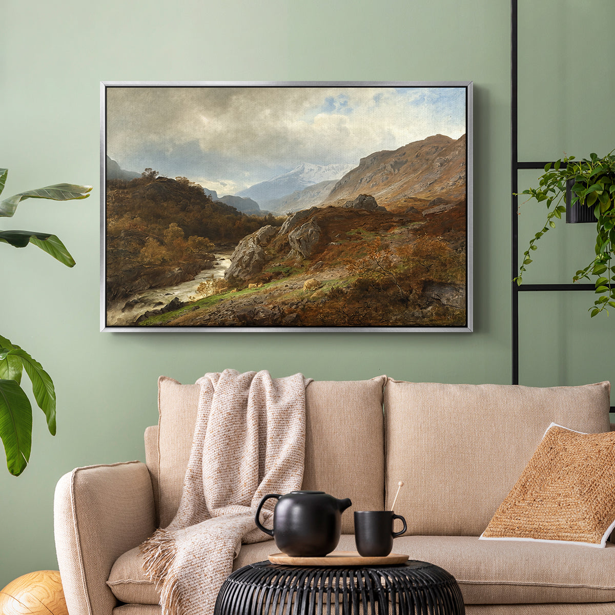 Mountain Landscape, 1864 - Floater Framed Canvas Print