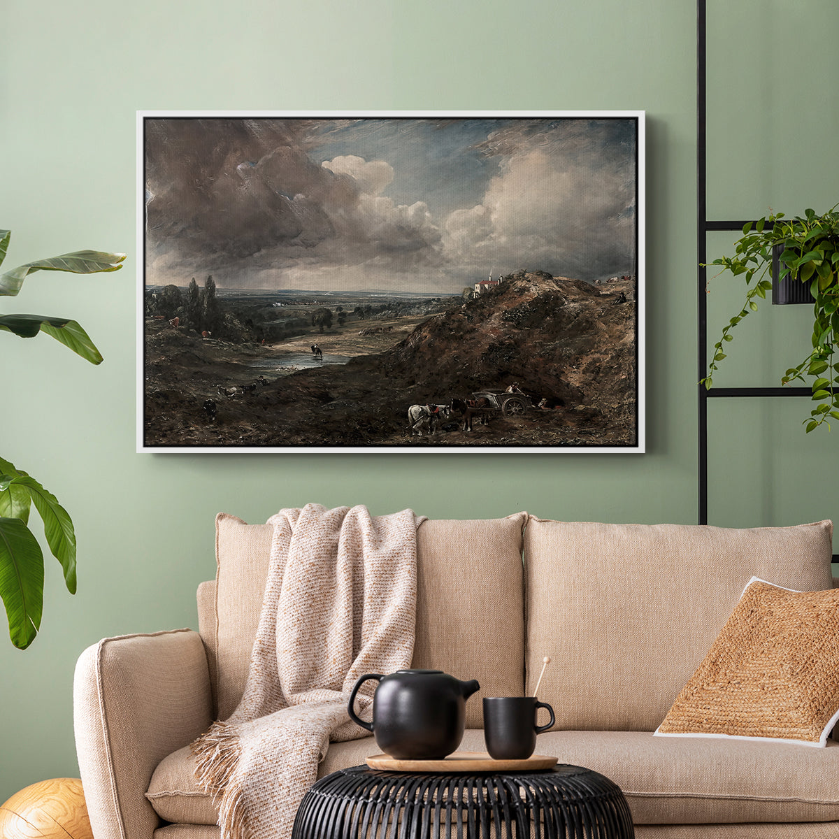 Branch Hill Pond, Hampstead Heath, c. 1828 - Floater Framed Canvas Print
