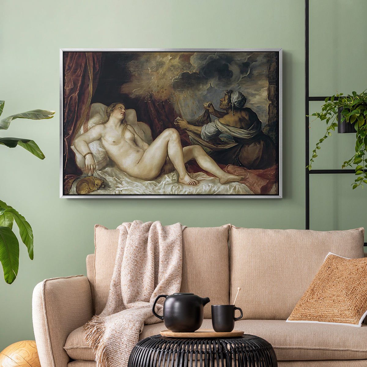 Danaë, c. 1560-1565 - Floater Framed Canvas Print