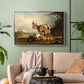 A Goat with Two Kids - Floater Framed Canvas Print
