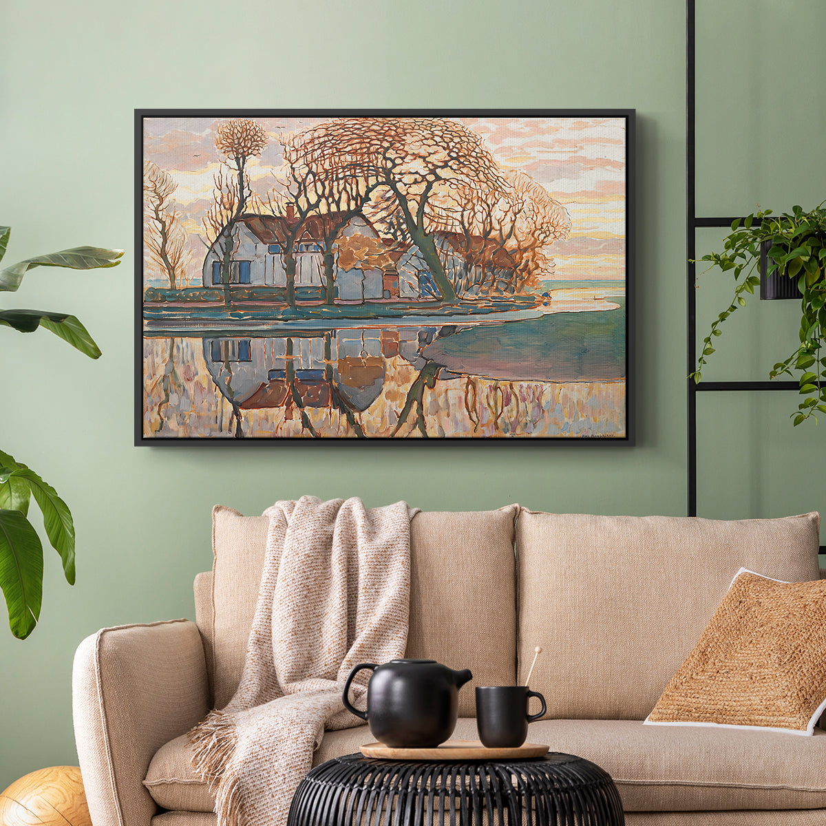 Farm near Duivendrecht, c. 1916 - Floater Framed Canvas Print