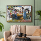 Net Menders in Valencia, 1909 - Floater Framed Canvas Print