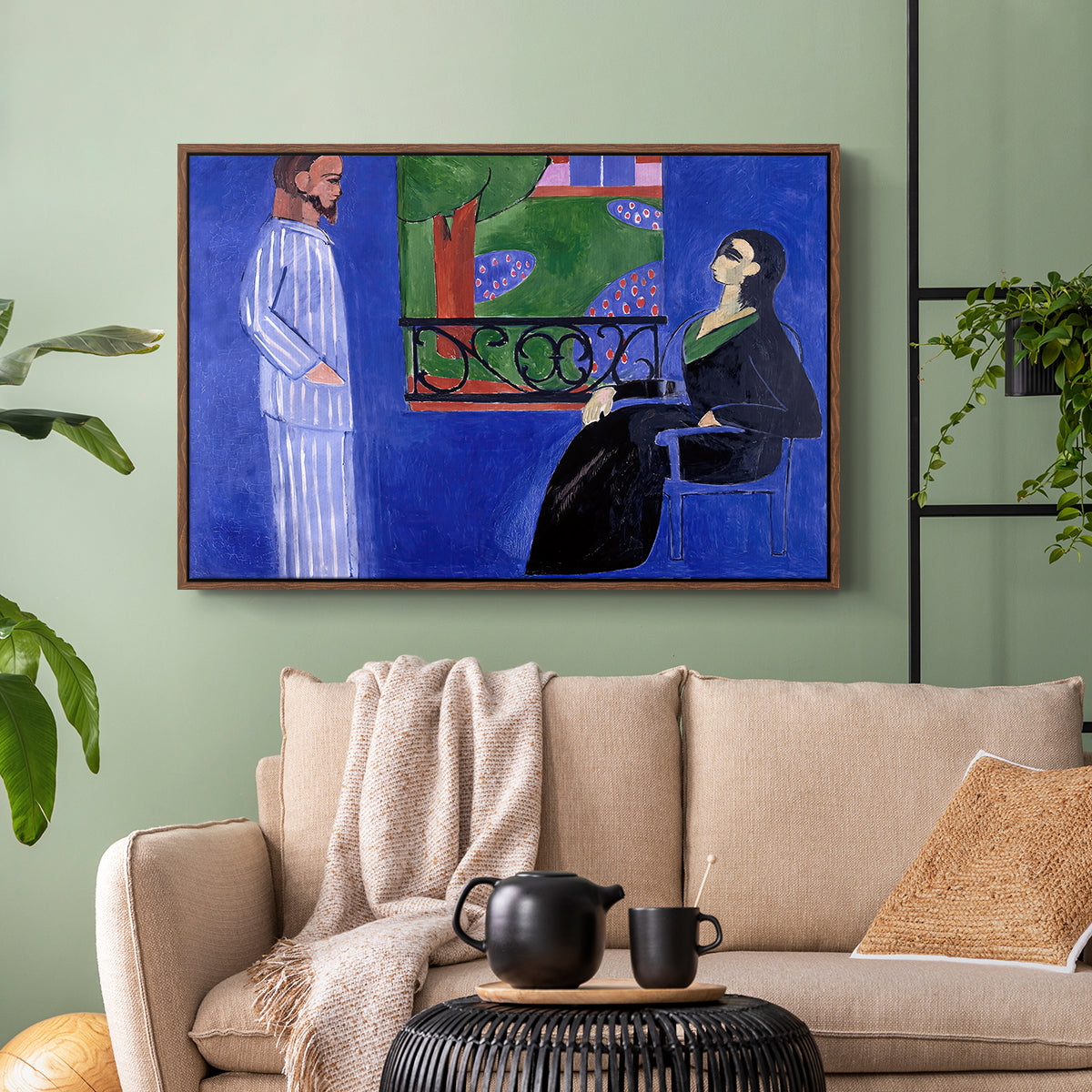 The Conversation, c. 1908-1912 - Floater Framed Canvas Print