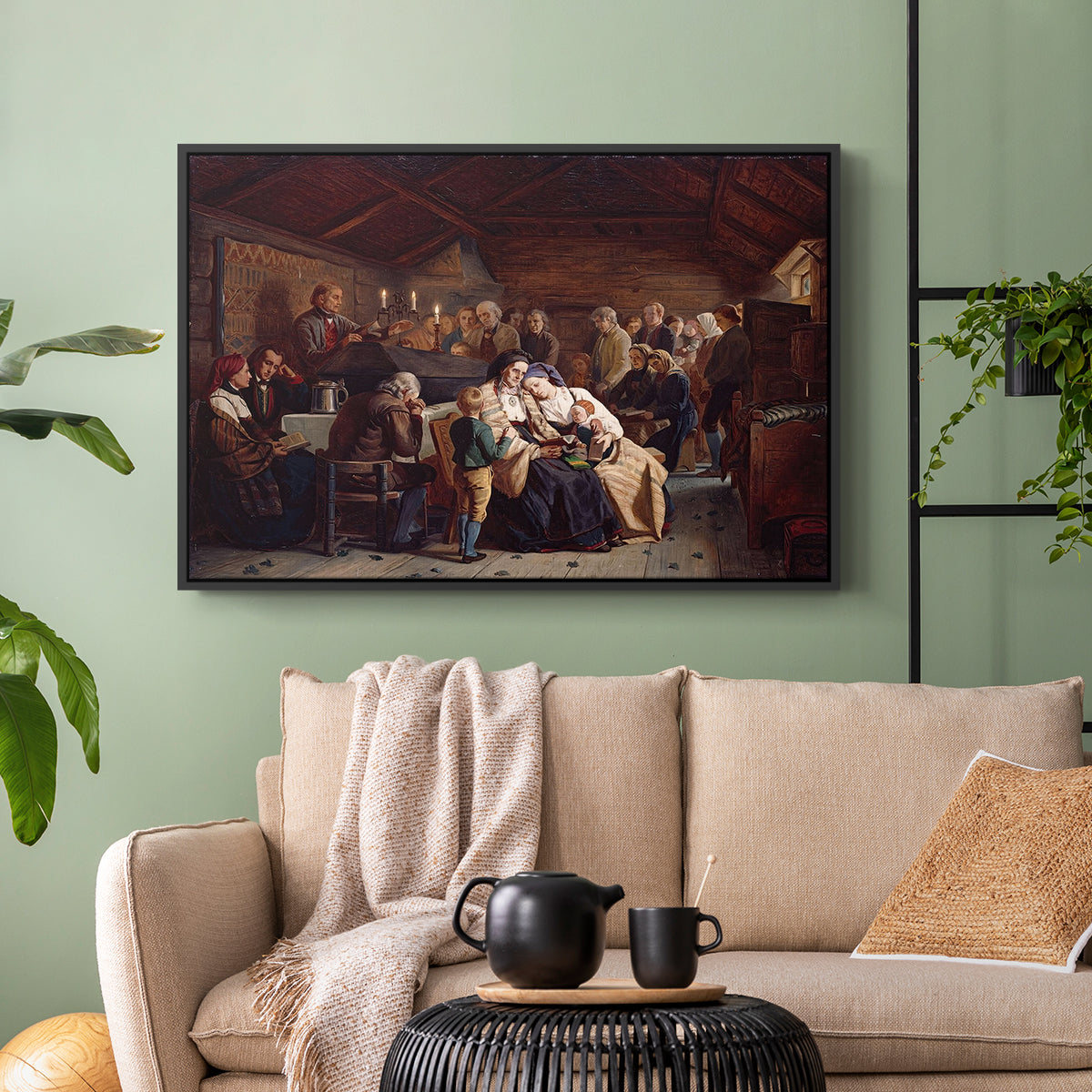Funeral Feast, 1854 - Floater Framed Canvas Print