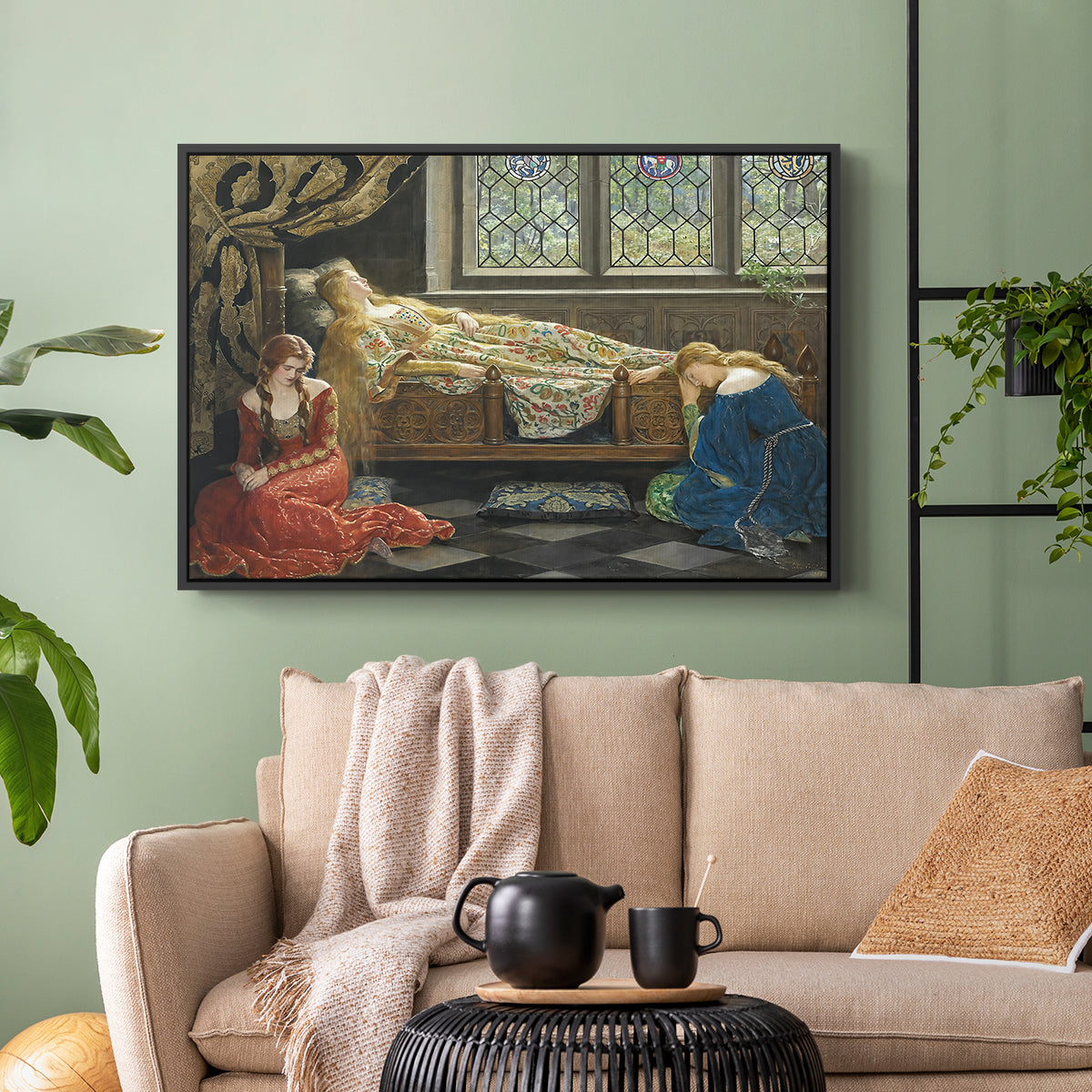 The Sleeping Beauty, 1921 - Floater Framed Canvas Print