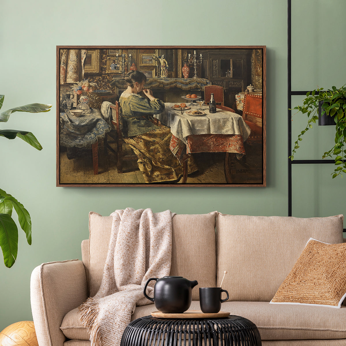 The Meal (De maaltijd), c. 1885 - Floater Framed Canvas Print