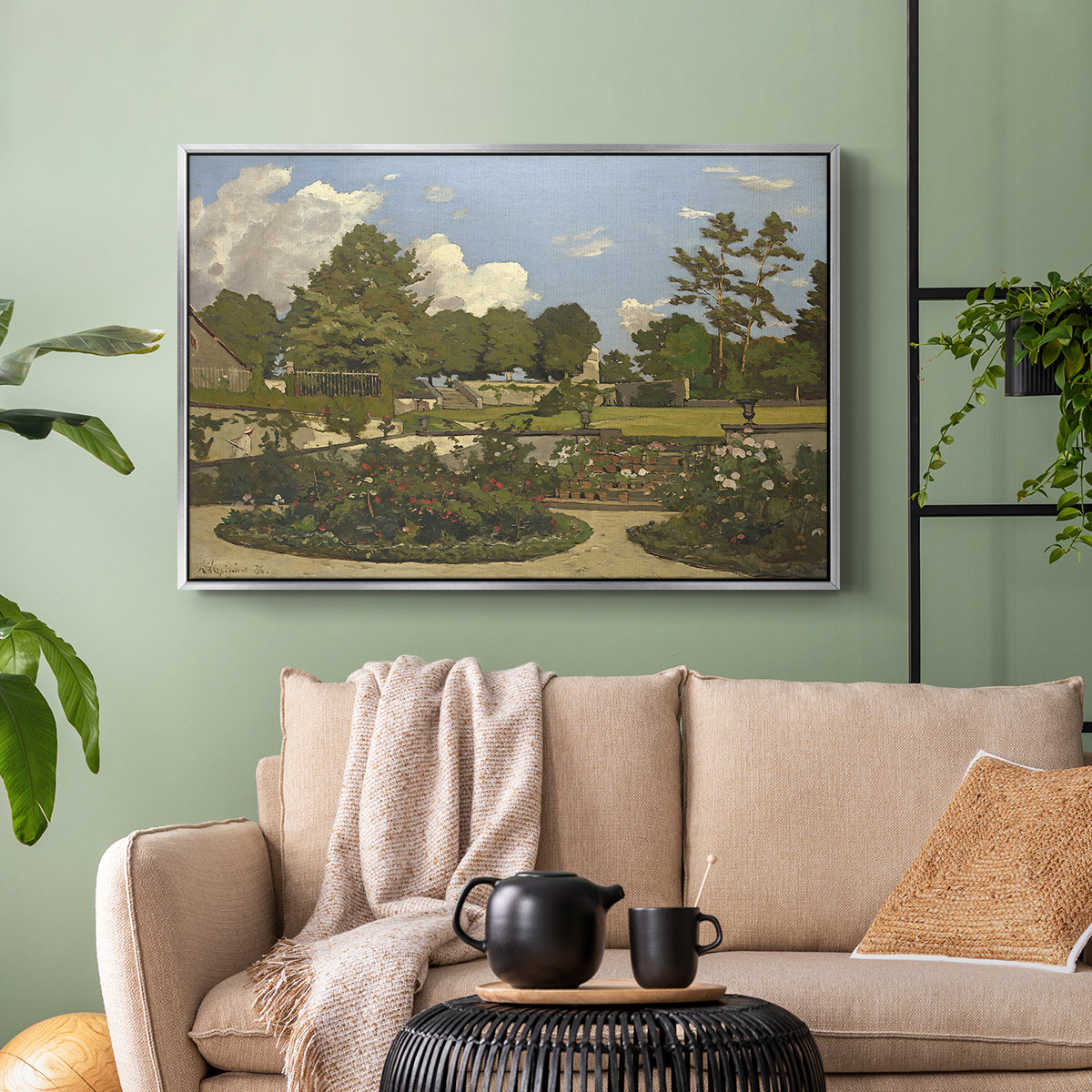 The Painter's Garden at Saint-Privé, 1886 - Floater Framed Canvas Print