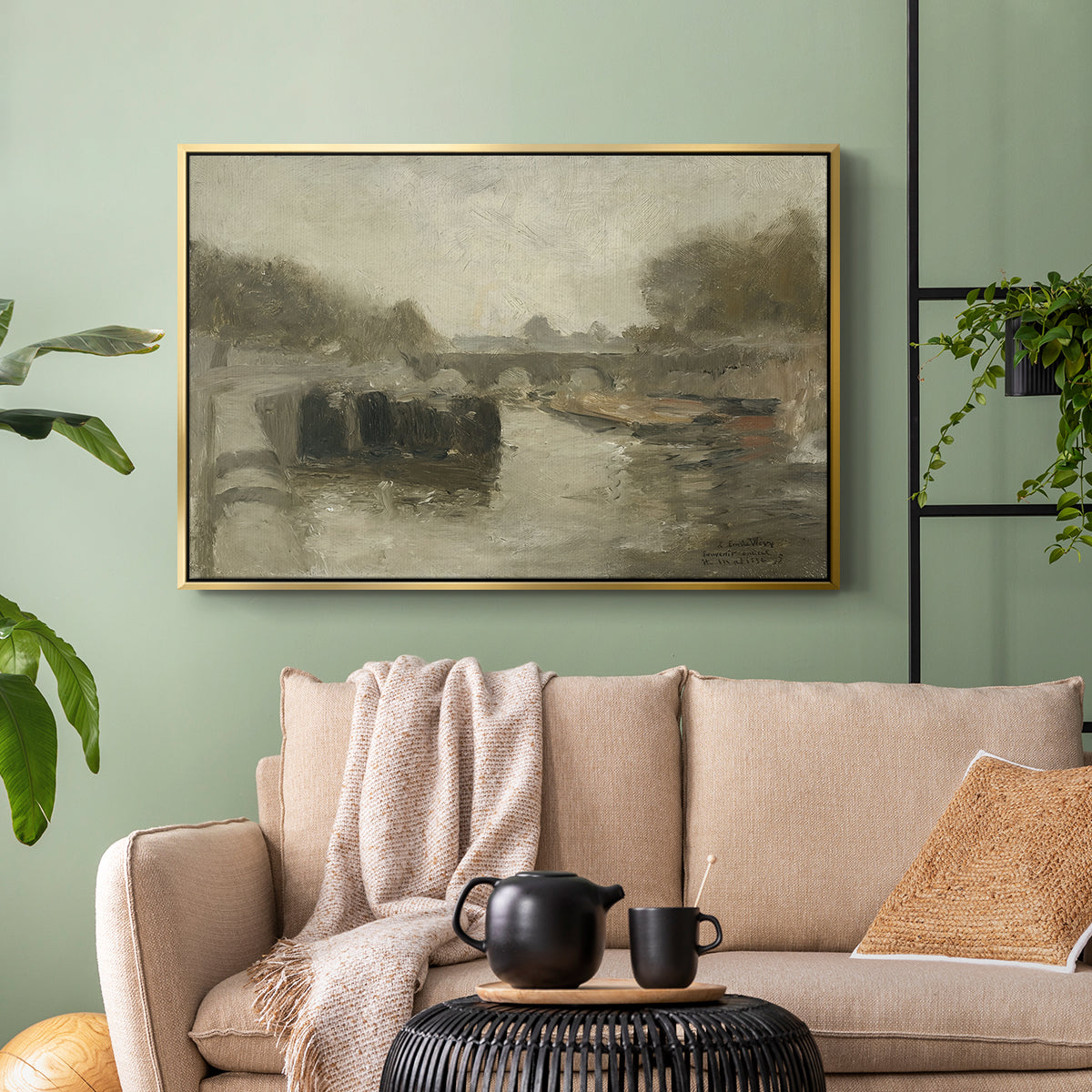 The Bridge (Le pont), 1895 - Floater Framed Canvas Print