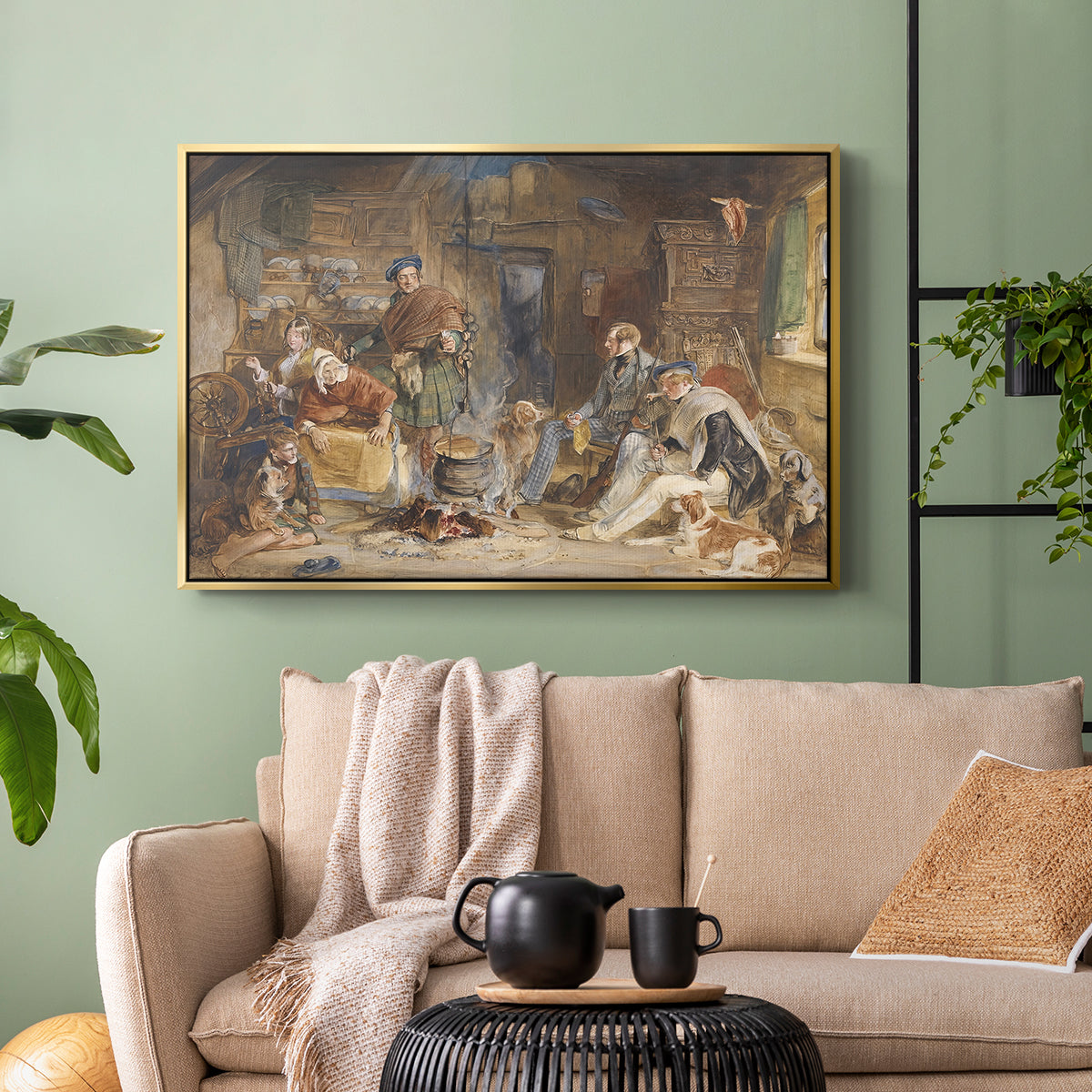 Highland Hospitality, 1832 - Floater Framed Canvas Print