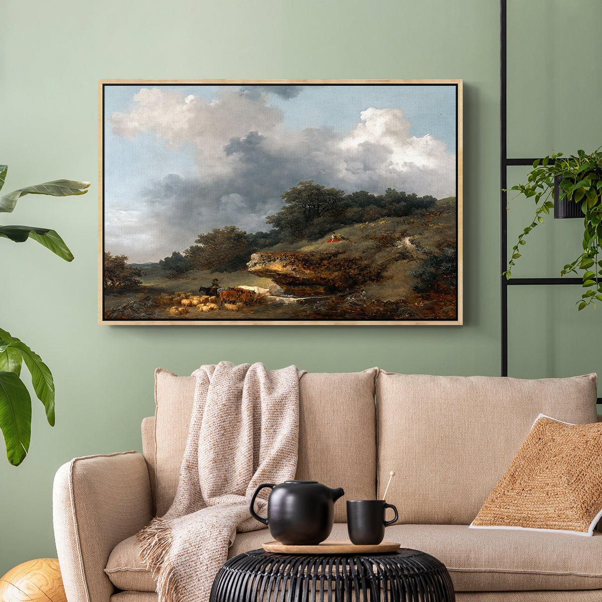 The Watering Place, c. 1765 - Floater Framed Canvas Print