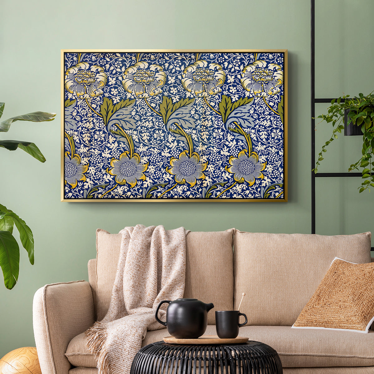 Kennet - Indigo/Gold, 1883 - Floater Framed Canvas Print