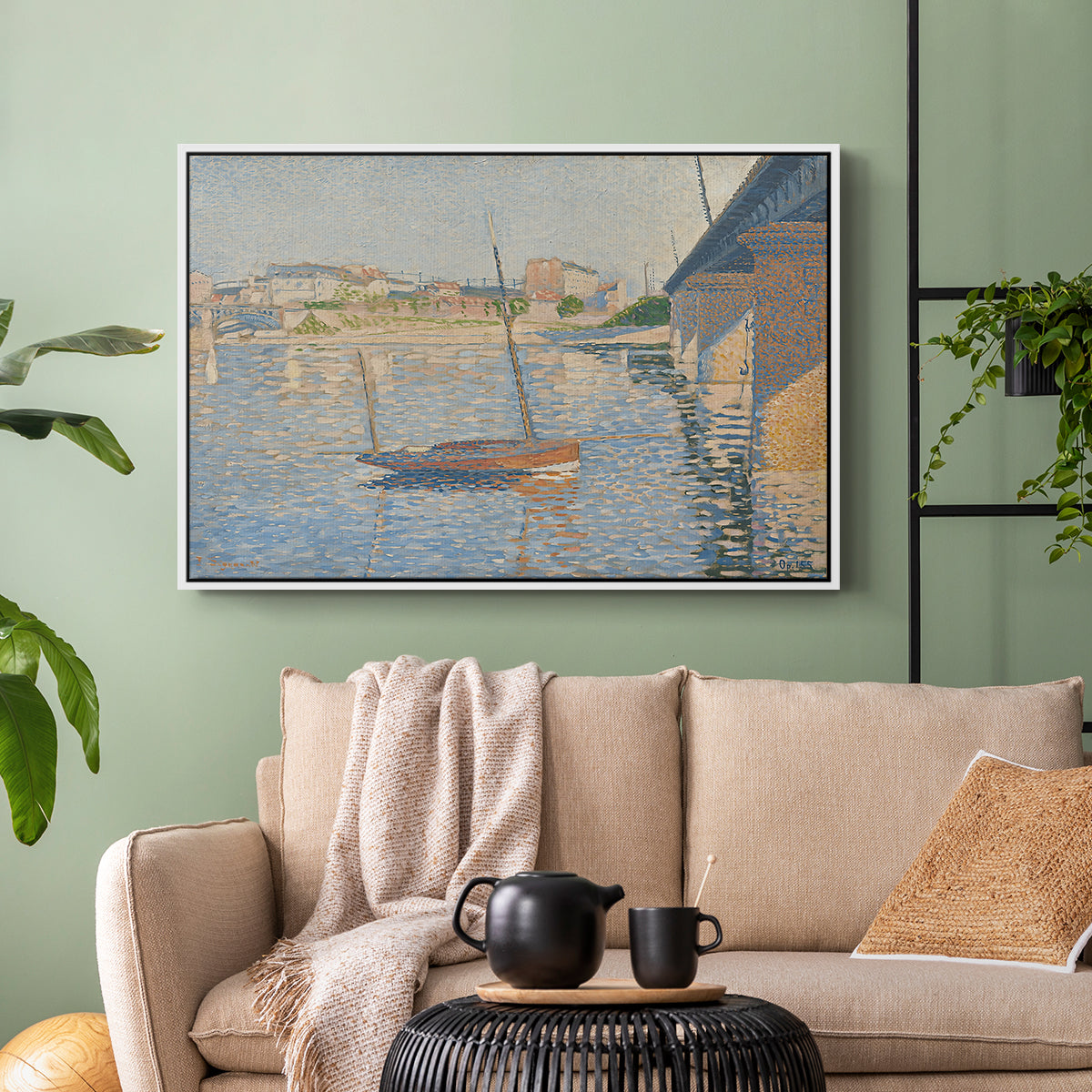 Le Clipper, Asnières, 1887 - Floater Framed Canvas Print