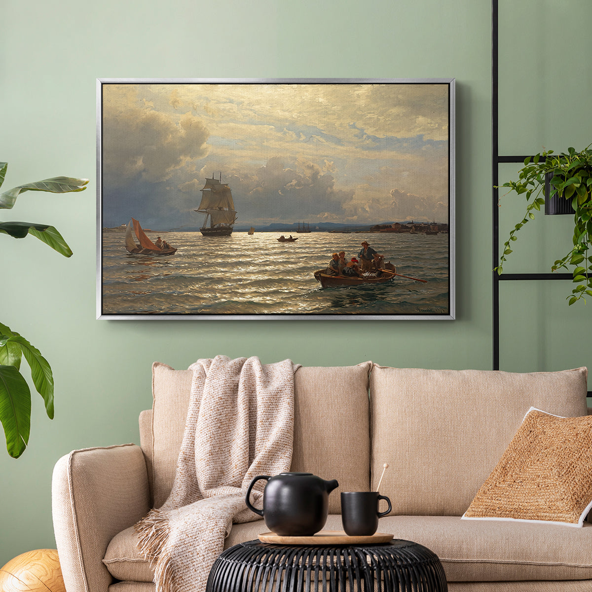 From the Inlet of Oslo, 1874 - Floater Framed Canvas Print