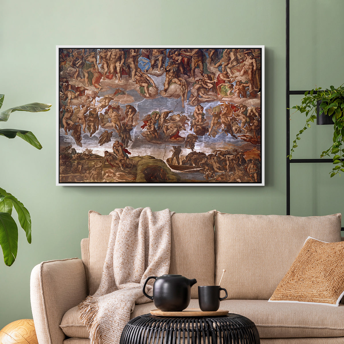 The Last Judgment (Charon's Boat and the Damned), 1536-1541 - Floater Framed Canvas Print
