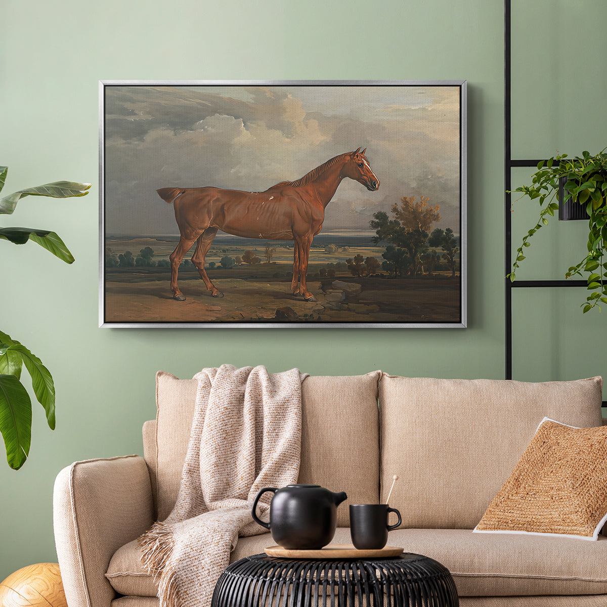 Hunter in a Landscape, 1810 - Floater Framed Canvas Print