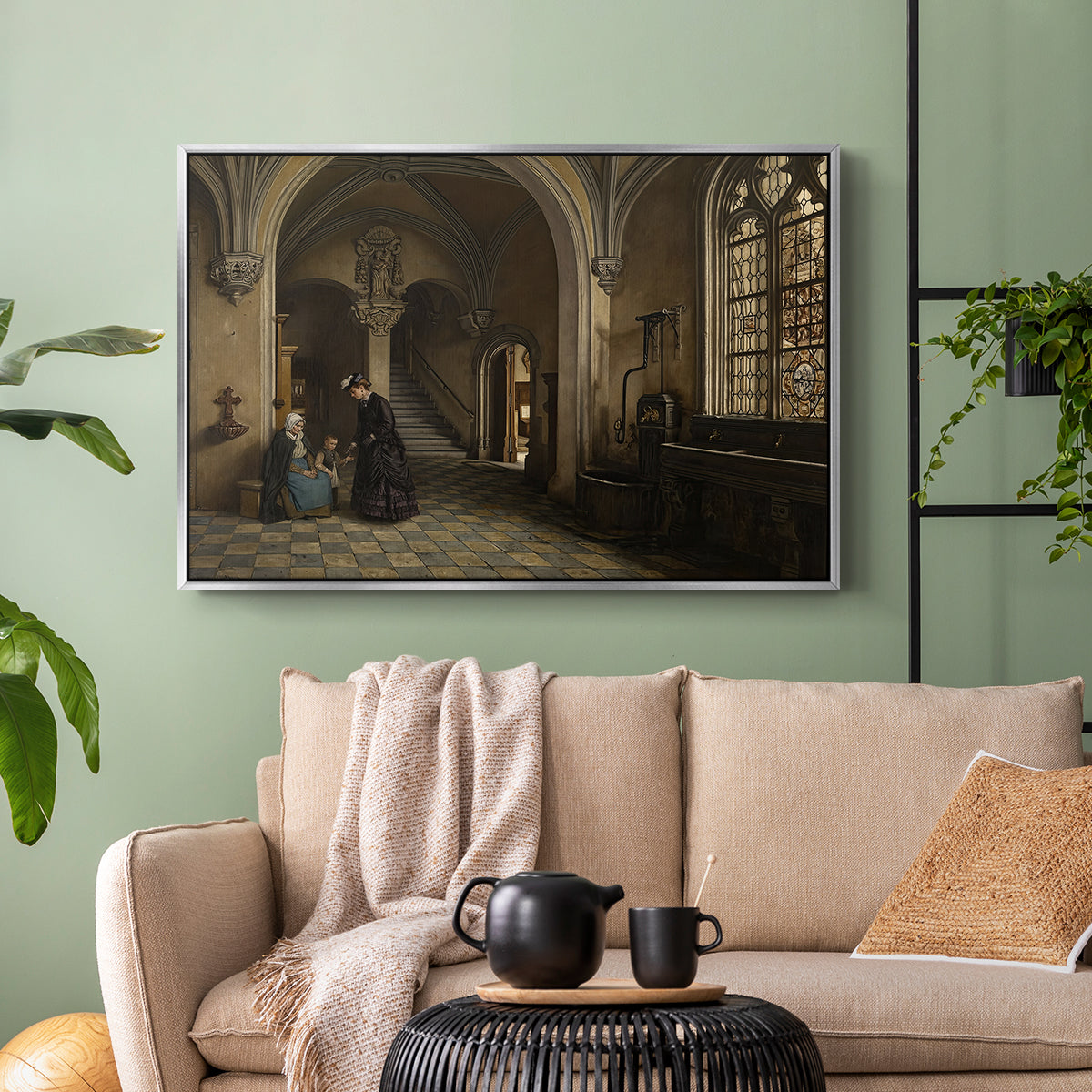 Interior of the Church of Saint Paul in Antwerp, c. 1865-1869 - Floater Framed Canvas Print
