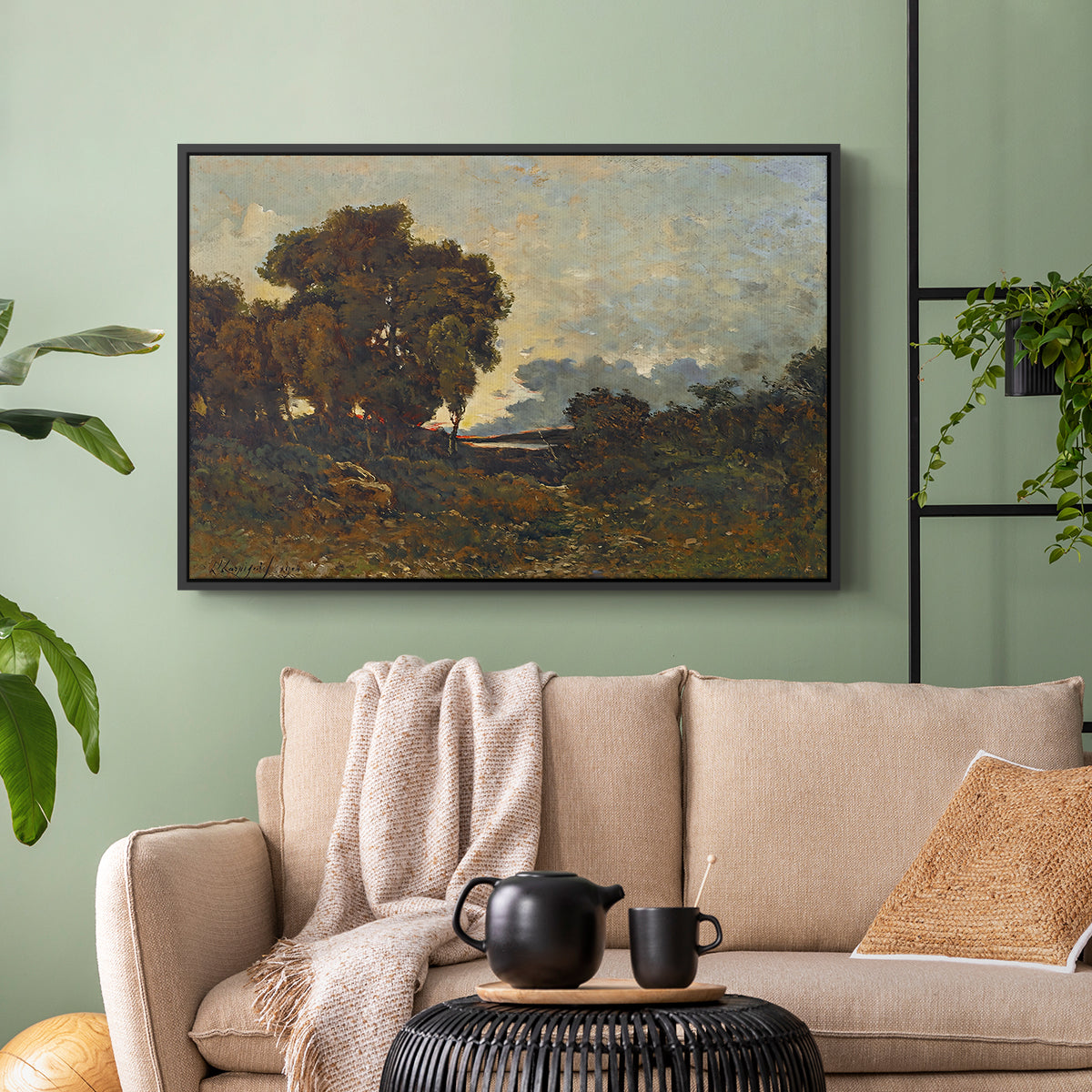 Sunset on the Allier (Soleil couchant sur l'Allier), 1904 - Floater Framed Canvas Print