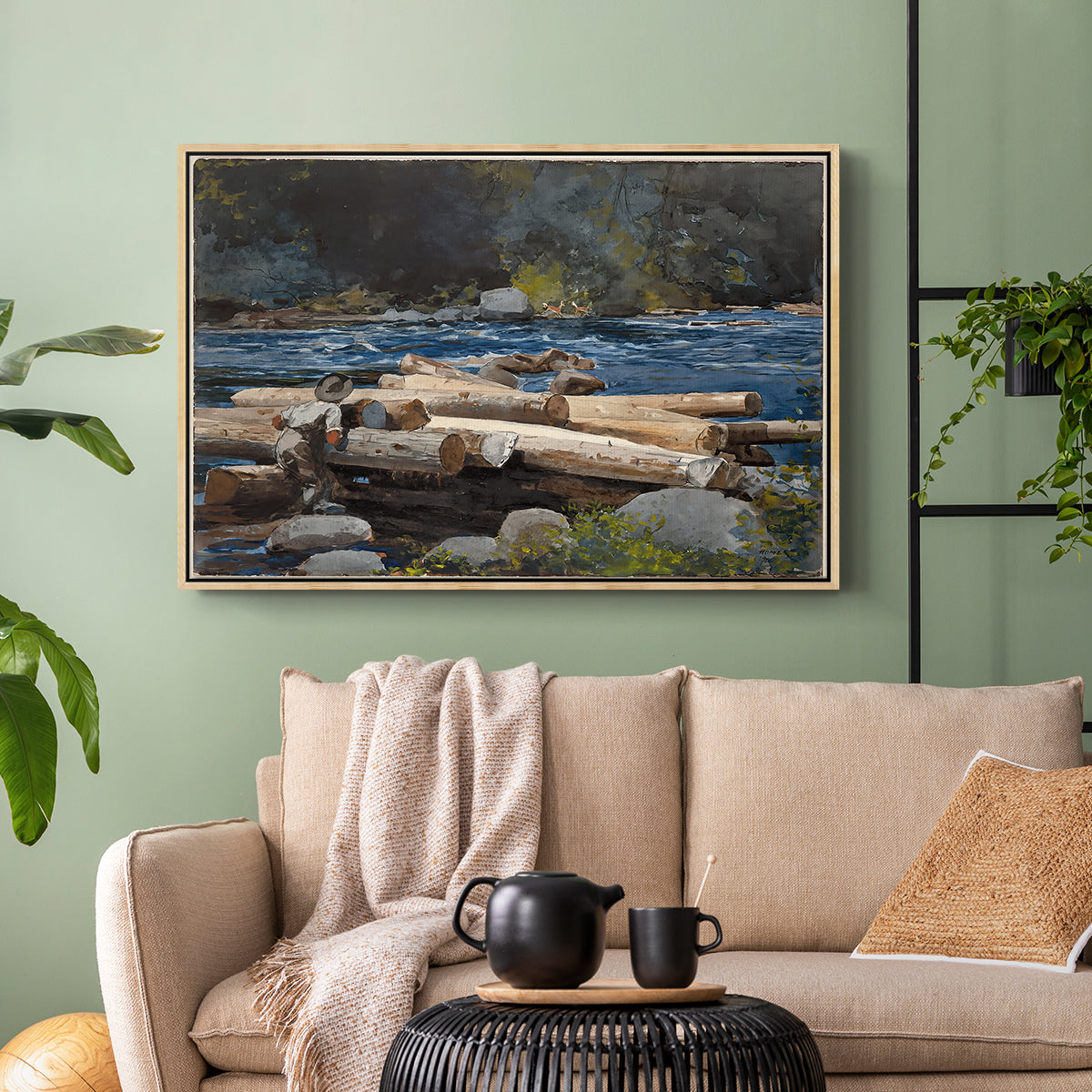 Hudson River, 1892 - Floater Framed Canvas Print