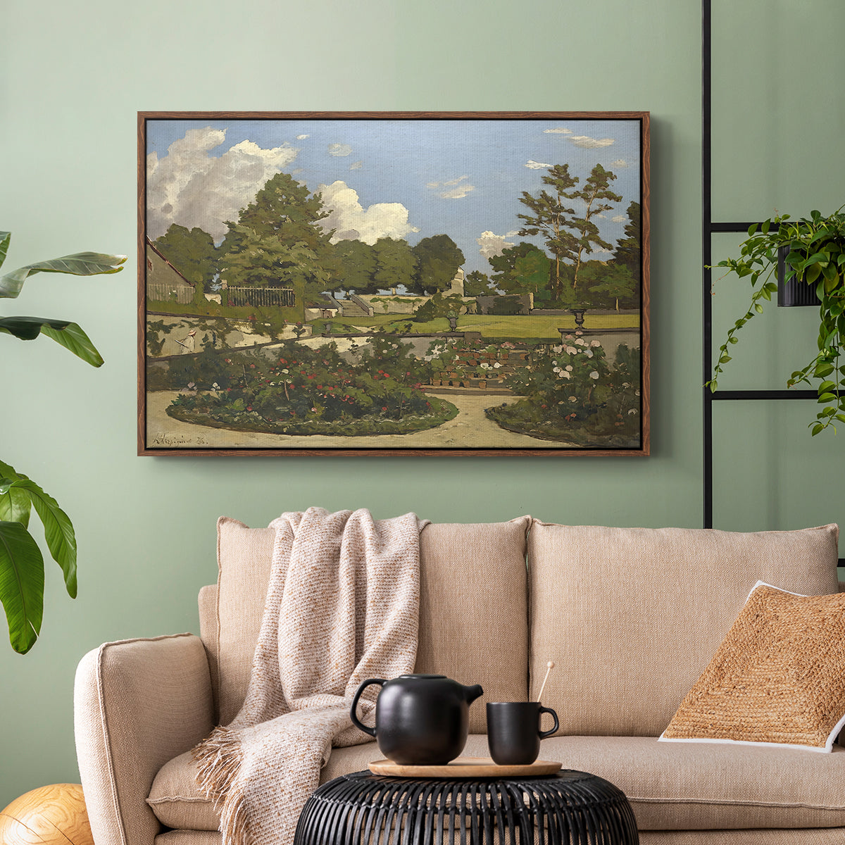 The Painter's Garden at Saint-Privé, 1886 - Floater Framed Canvas Print