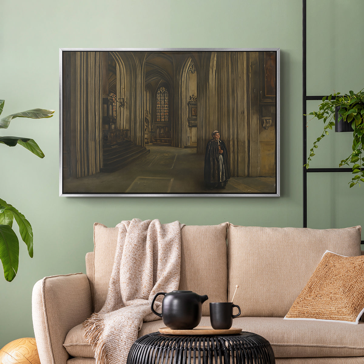 Interior of a Church, 1871 - Floater Framed Canvas Print
