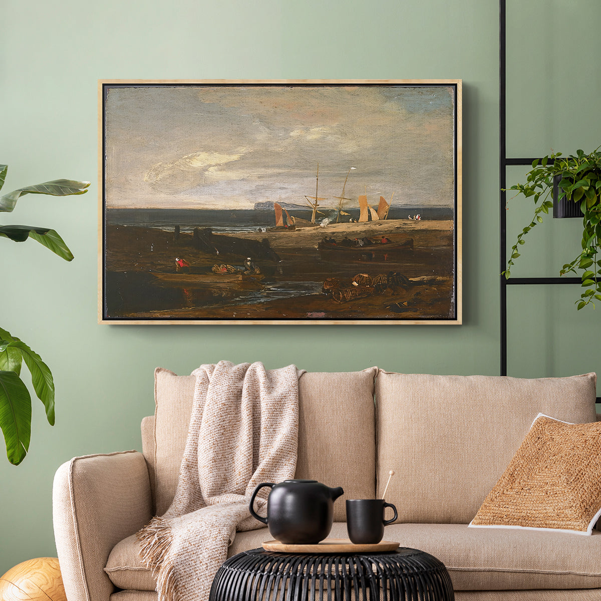A Scene on the English Coast, c. 1798 - Floater Framed Canvas Print