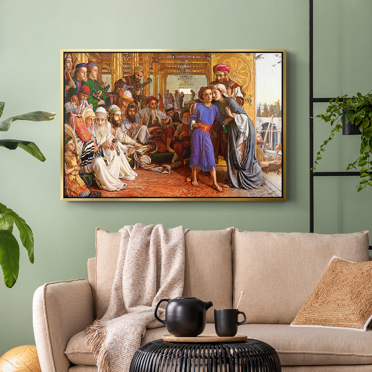 The Finding of the Saviour in the Temple, 1854-1860 - Floater Framed Canvas Print