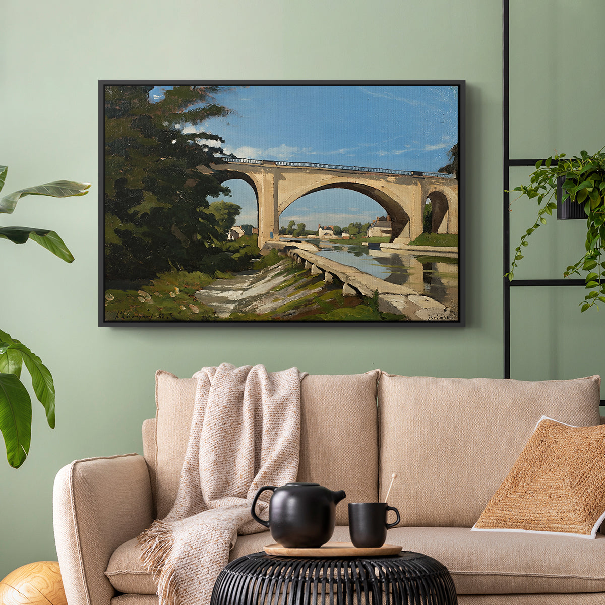 The Railroad Bridge at Briare, 1888 - Floater Framed Canvas Print
