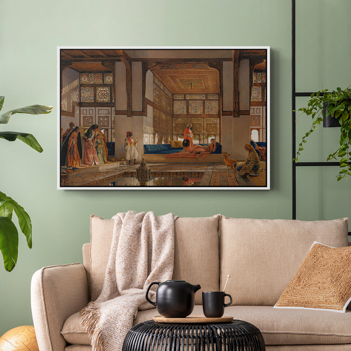 A Lady Receiving Visitors (The Reception), 1873 - Floater Framed Canvas Print