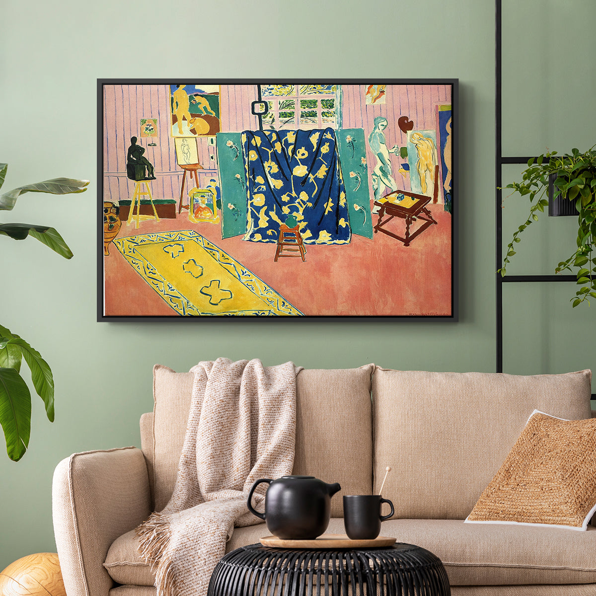 The Pink Studio (L'Atelier Rose), 1911 - Floater Framed Canvas Print